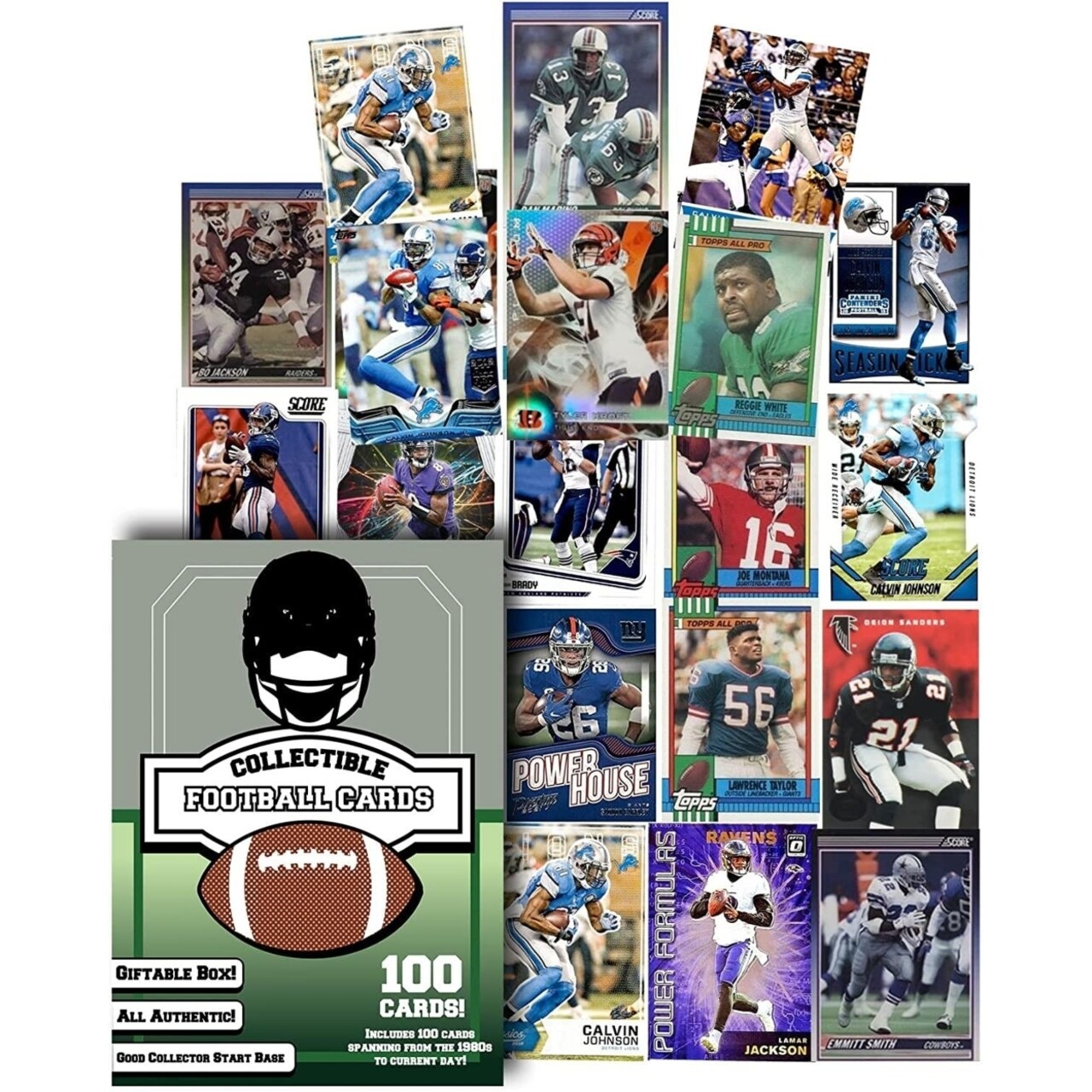 Mighty Mojo Football Trading Collector Cards 100ct Mix All-star Players Rookies TCG Set